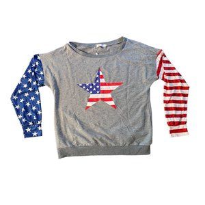 Roshop Women’s gray sweatshirt size M Patriotic theme